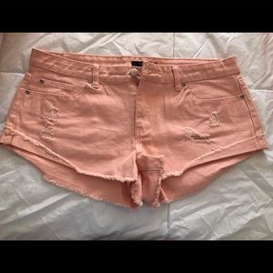 Peach Colored Jean Shorts